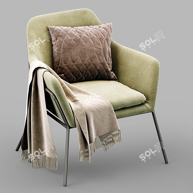 Elegant Shelford Armchair 3D model image 2