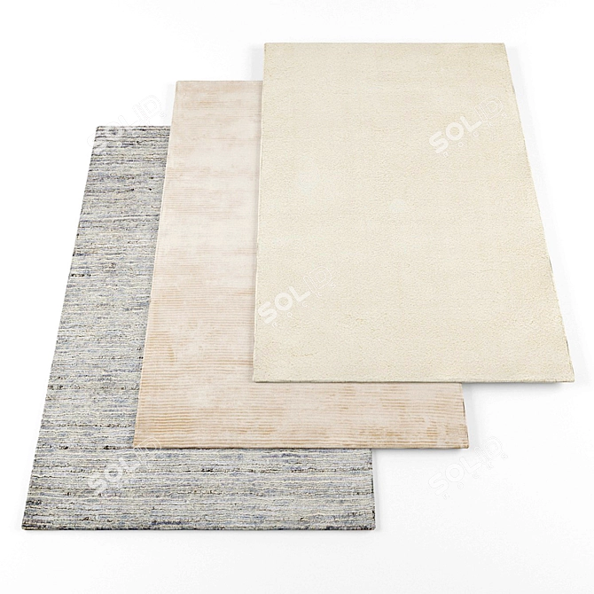 High Resolution Random Set of 5 Rugs 3D model image 1