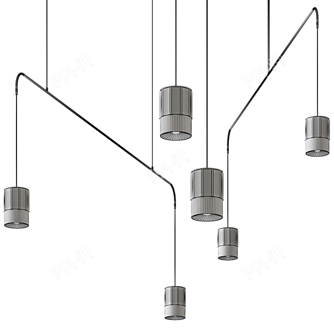 Mill Modular Pendant Lamp by Blond Belysning 3D model image 2
