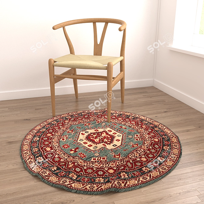 Title: Versatile Round Rugs Set 3D model image 2