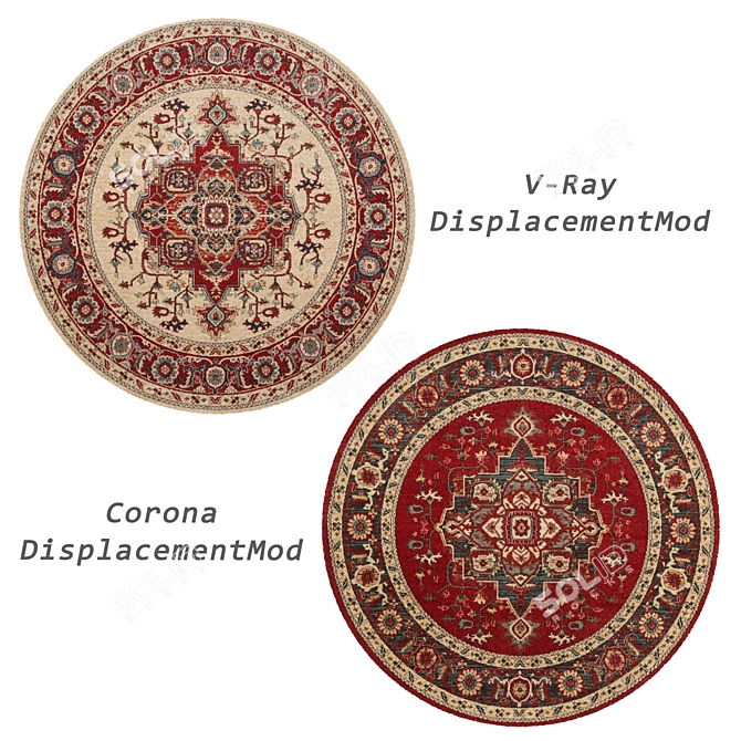 Title: Versatile Round Rugs Set 3D model image 3