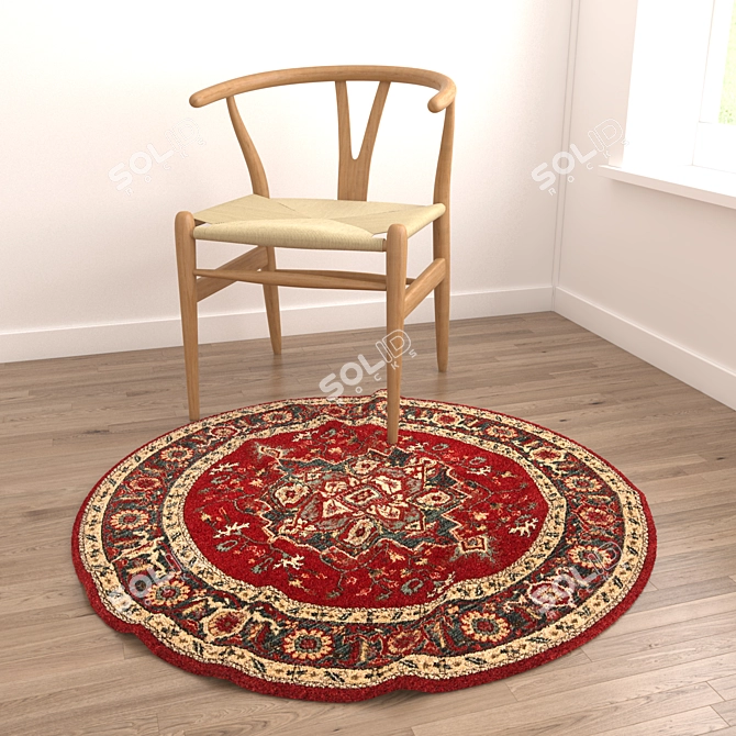 Title: Versatile Round Rugs Set 3D model image 6