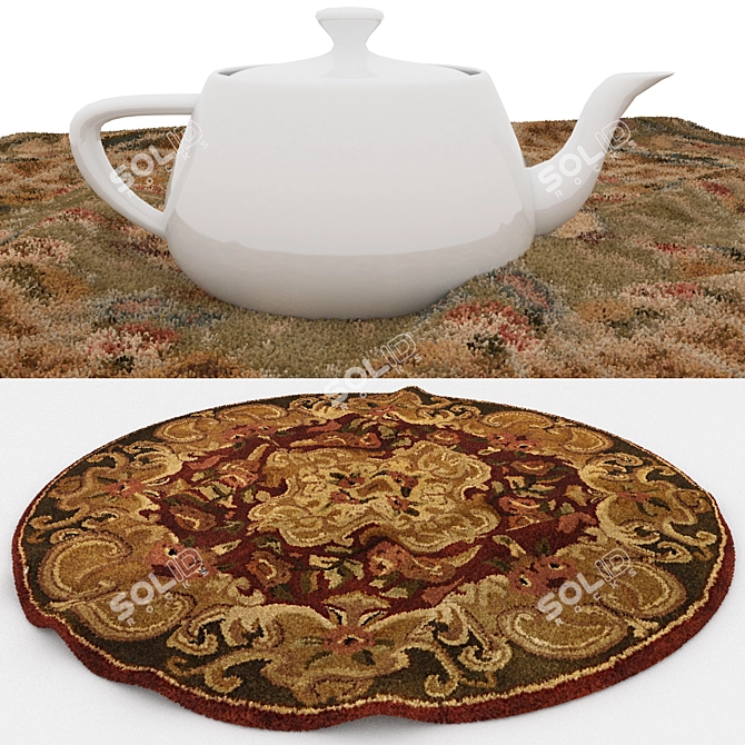 Round-Rug Set: Versatile and Realistic 3D Models 3D model image 4