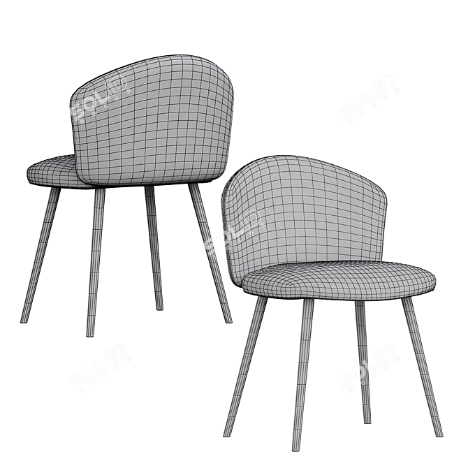 Elegant Beige Dining Chair 3D model image 5