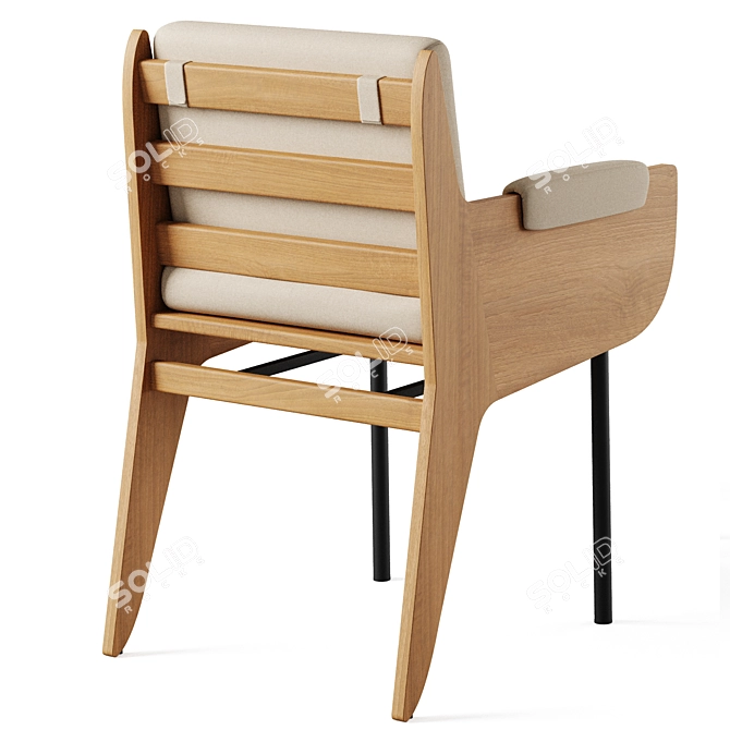 Kinney Teak Outdoor Dining Chair 3D model image 2