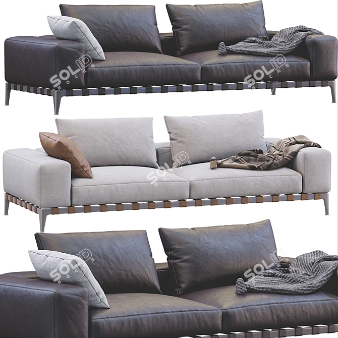 Modern Italian Design Sofa Flexform Gregory 3D model image 1