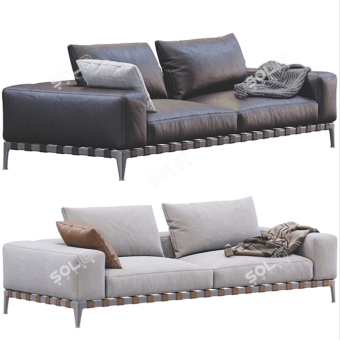 Modern Italian Design Sofa Flexform Gregory 3D model image 5