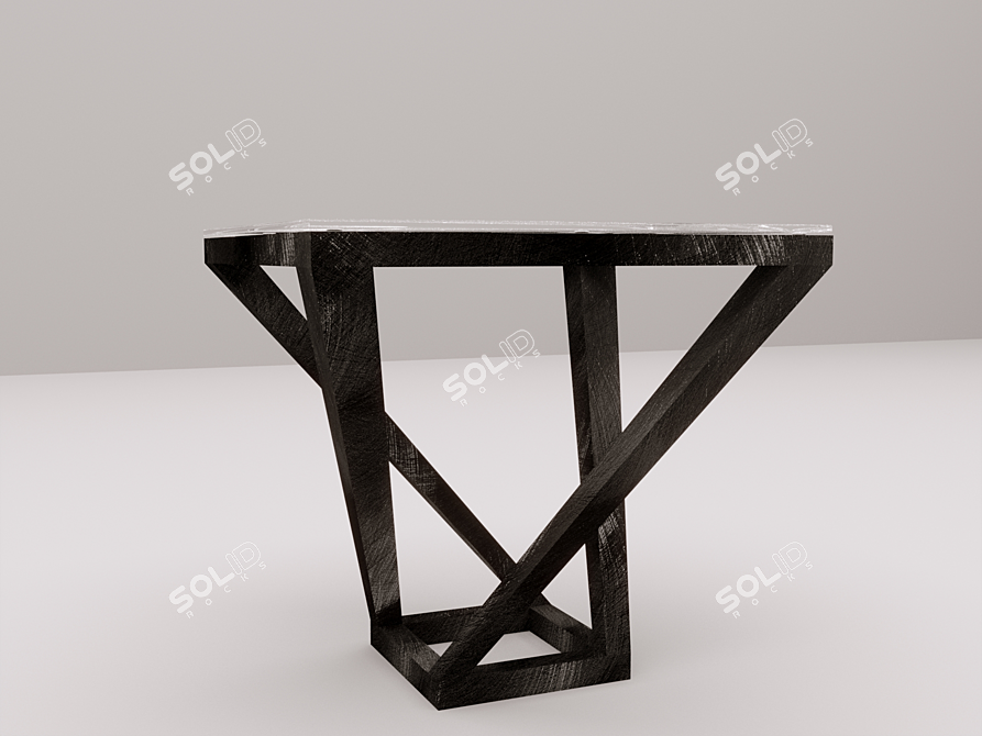 Metal Glass Top Table 3D model image 3