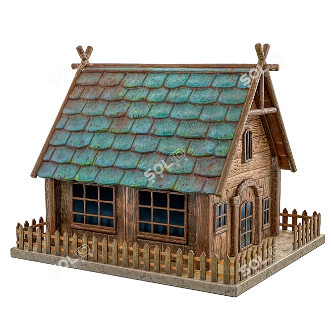 Cartoon Home Model for 3D Max 3D model image 2