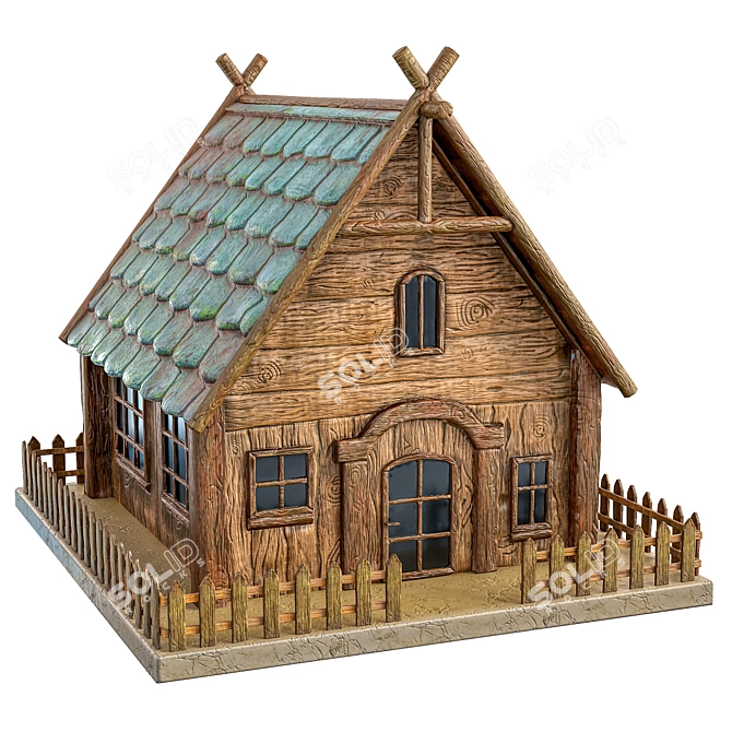 Cartoon Home Model for 3D Max 3D model image 3