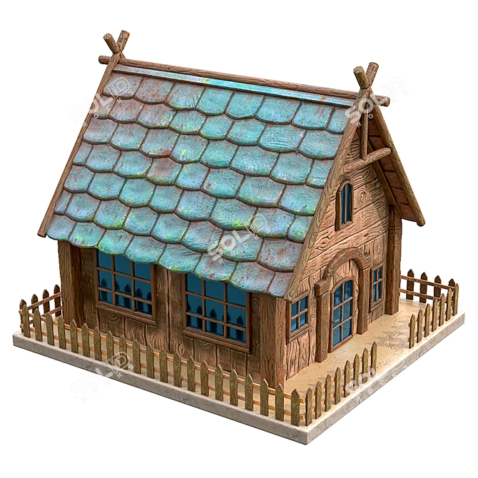 Cartoon Home Model for 3D Max 3D model image 11