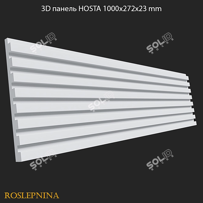 Elegant Hosta 3D Panel: Transform Your Space! 3D model image 1