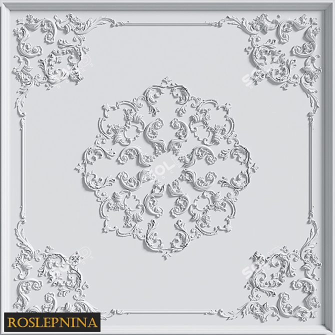 Elegant Ceiling Composition GR-6008R 3D model image 3