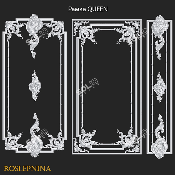 Elegant Queen Frames Set - RosLepnina 3D model image 1