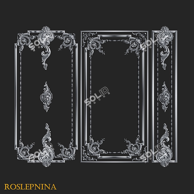 Elegant Queen Frames Set - RosLepnina 3D model image 5