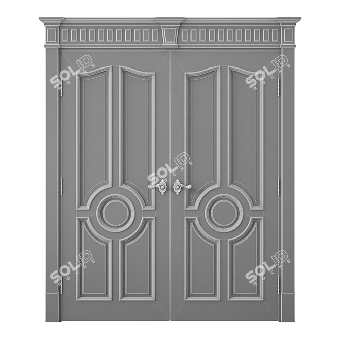 Modern Interior Door Set 3D model image 4
