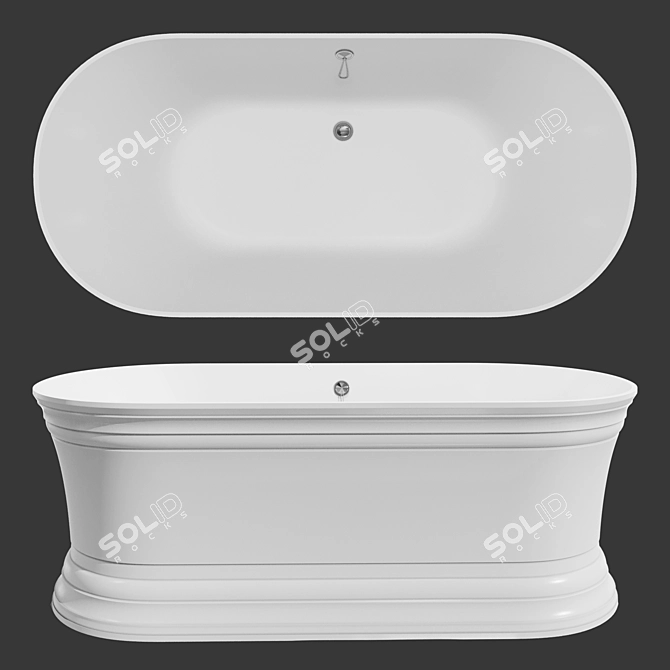 Luxury Marble Bath: Astra Form 3D model image 1