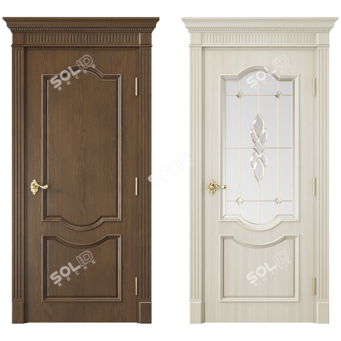 Modern Interior Door 3D Model 3D model image 1