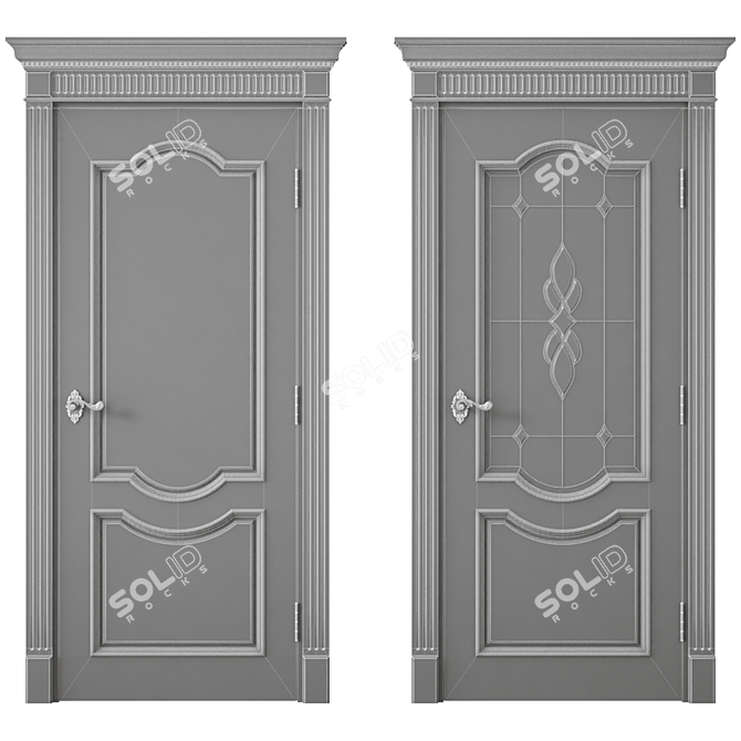 Modern Interior Door 3D Model 3D model image 4