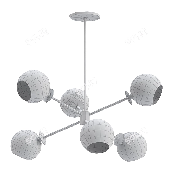 Vibrant 6-Light Globes 3D model image 2