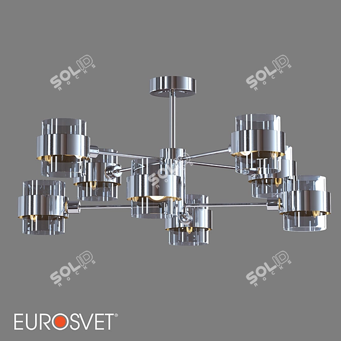 Modern Loft-Style Ceiling Chandelier Eurosvet 70127/8 Arcada 3D model image 3