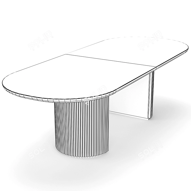 Elegant Elliptical Dining Table 3D model image 6