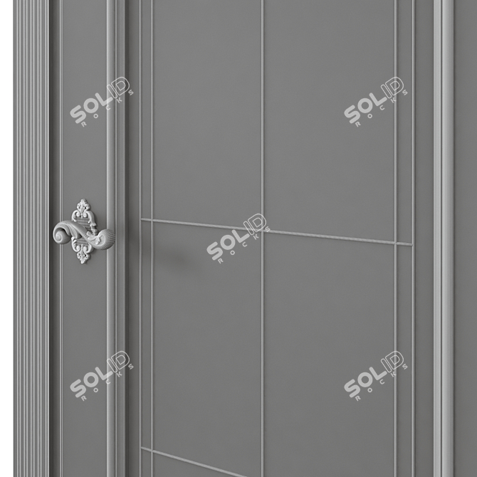 Modern UV-Mapped Interior Door 3D model image 6