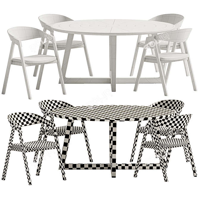 Bentwood Silla Dining Set 3D model image 3