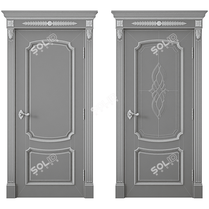 Sleek Contemporary Interior Door 3D model image 4