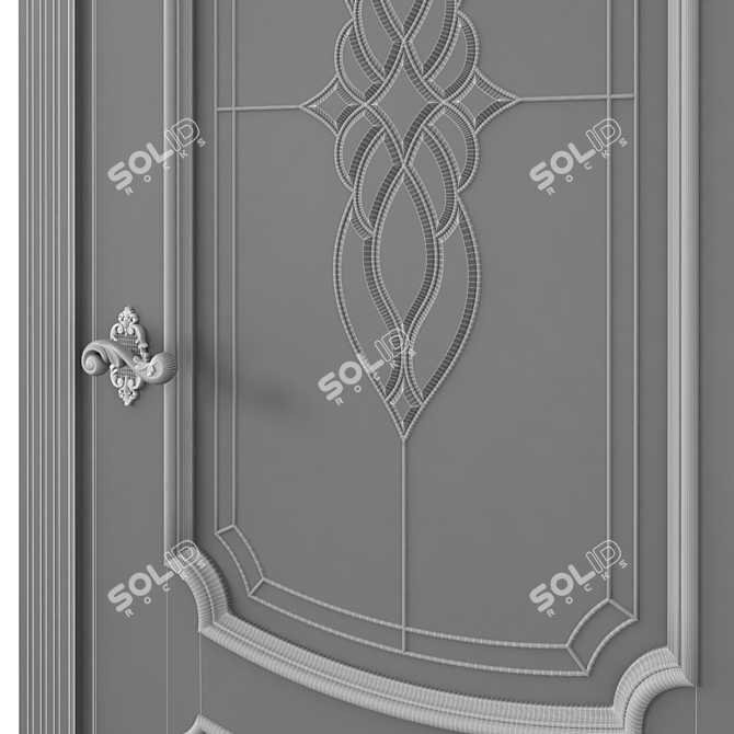 Sleek Contemporary Interior Door 3D model image 6