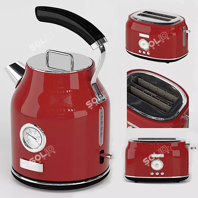 Haden Appliance Set: Toaster & Kettle 3D model image 2