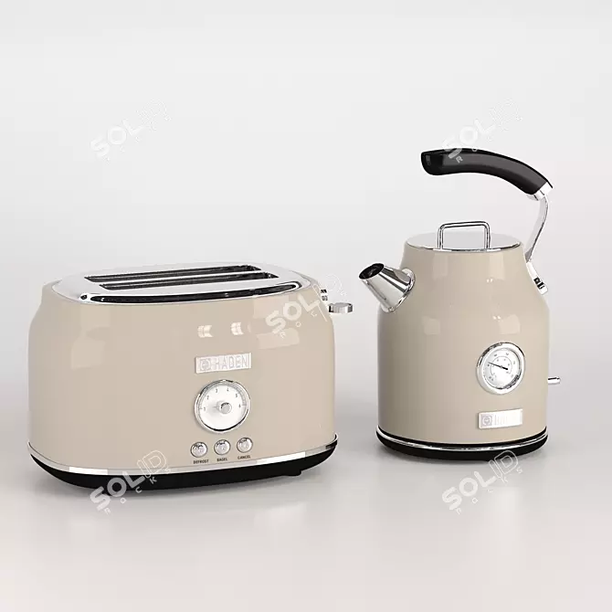 Haden Appliance Set: Toaster & Kettle 3D model image 3