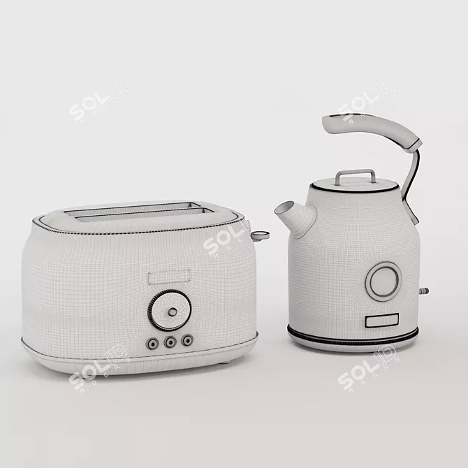 Haden Appliance Set: Toaster & Kettle 3D model image 4