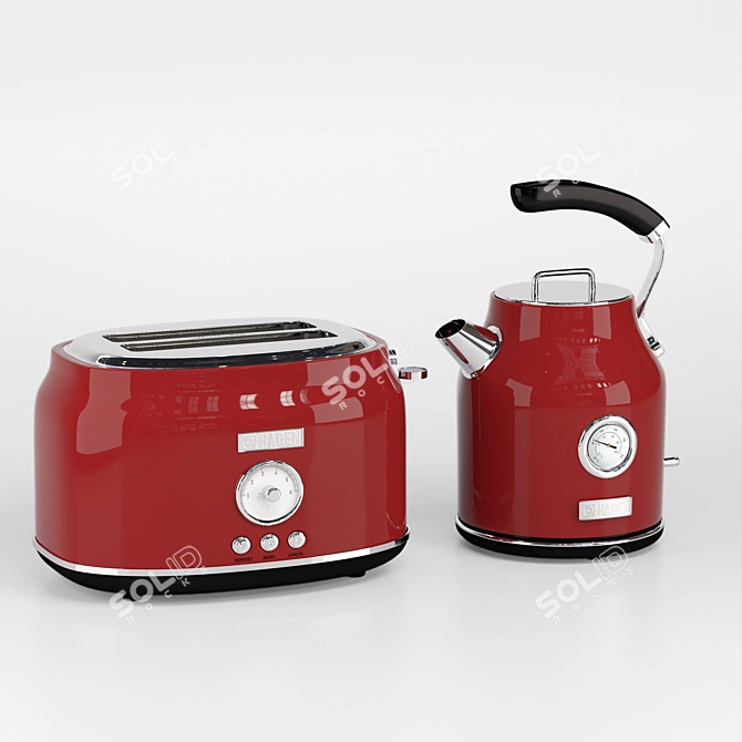 Haden Appliance Set: Toaster & Kettle 3D model image 5