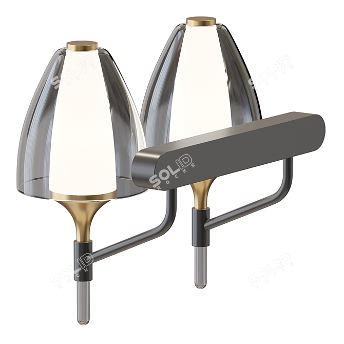 Elegant Cylinder LED Wall Lamp 3D model image 3
