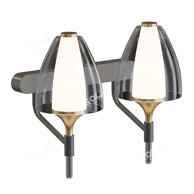 Elegant Cylinder LED Wall Lamp 3D model image 4