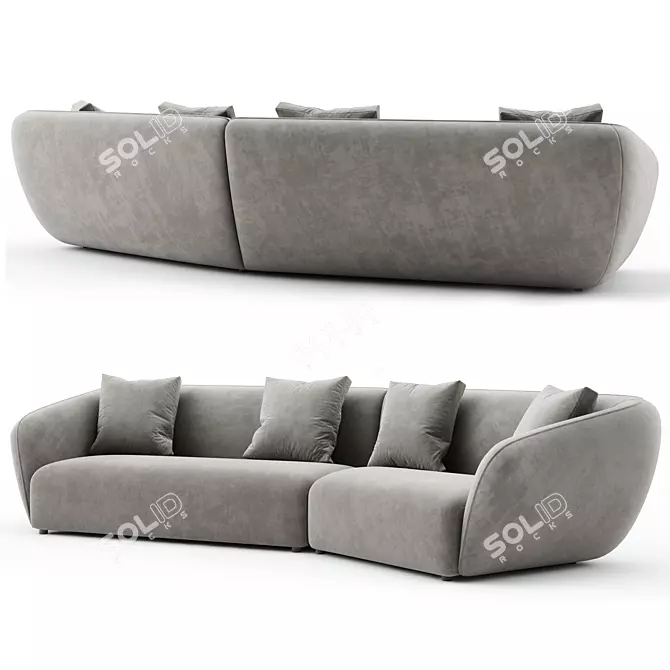 Modern Upholstered Sofa by Kagan 3D model image 2