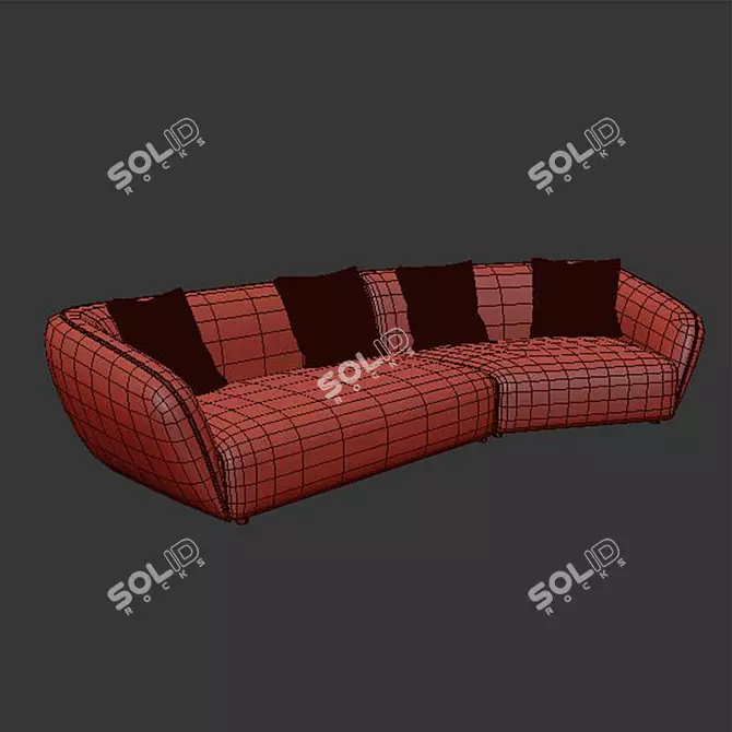 Modern Upholstered Sofa by Kagan 3D model image 5