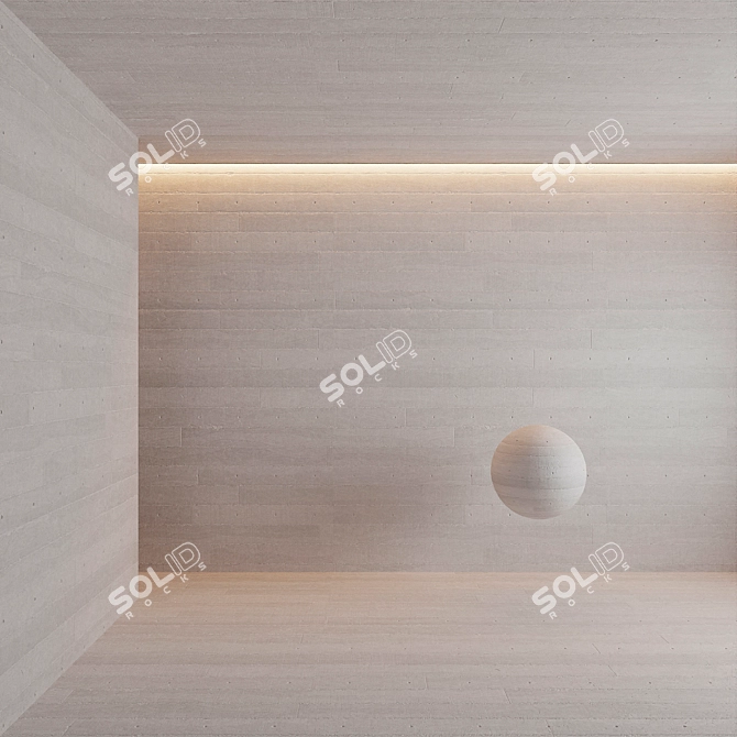 Seamless Concrete Wood Wall 3D model image 1