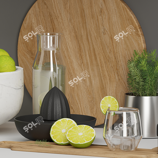 Sleek Kitchen Accents - 105cm² 3D model image 2