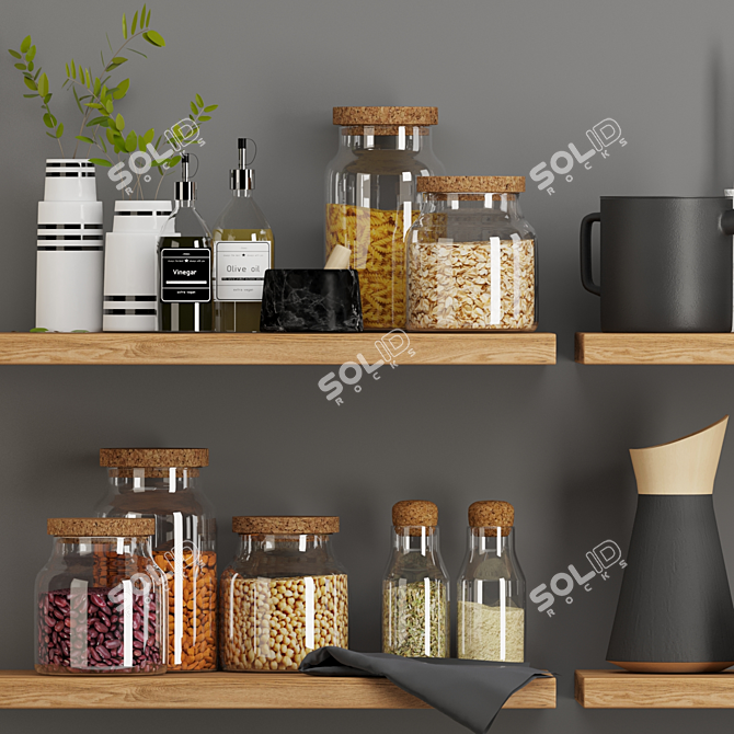 Sleek Kitchen Accents - 105cm² 3D model image 3