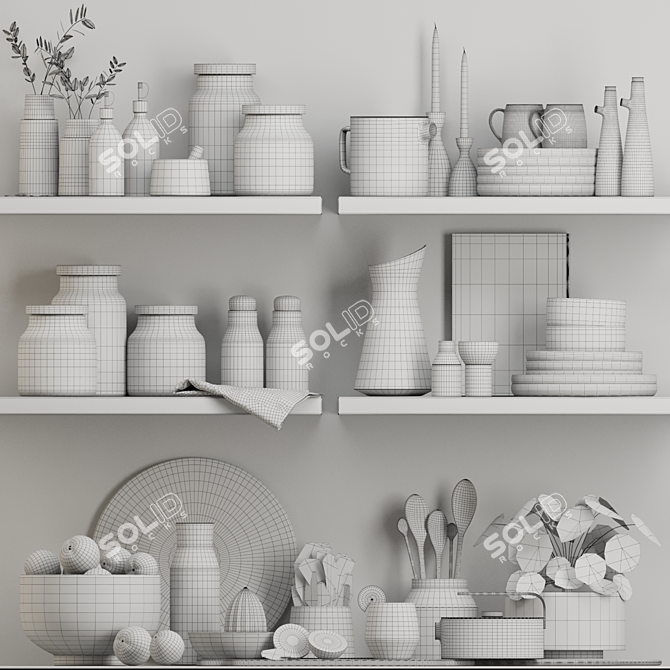 Sleek Kitchen Accents - 105cm² 3D model image 5