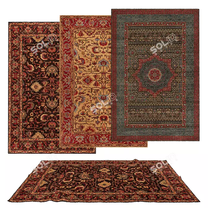 Versatile Rug Set: 6 Beautiful Options! 3D model image 1