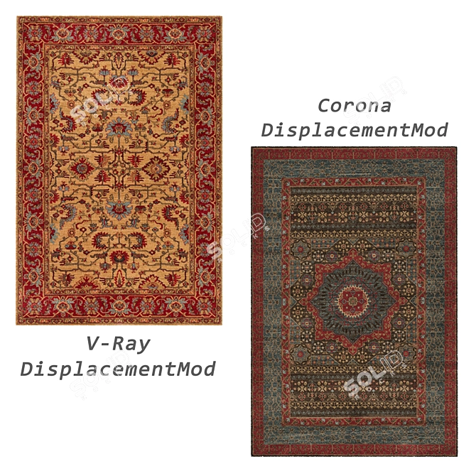 Versatile Rug Set: 6 Beautiful Options! 3D model image 4