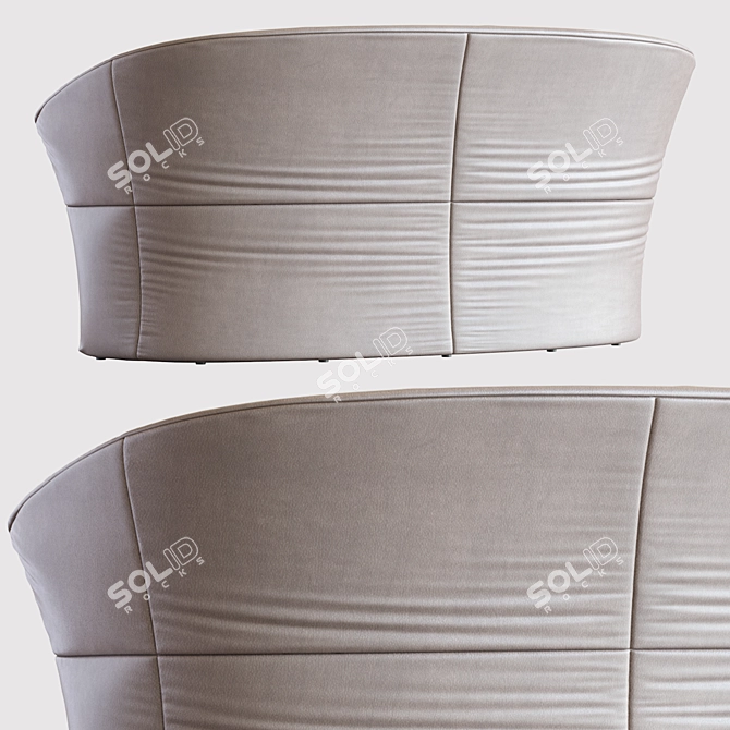 Natuzzi Italian Leather Barrel Sofa 3D model image 3
