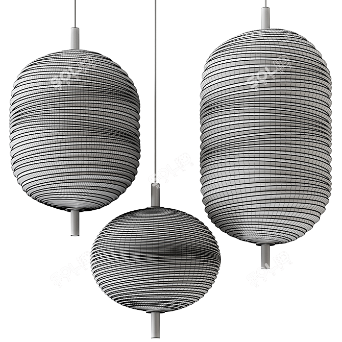 Elegant Jefferson Pendant Lamp 3D model image 3