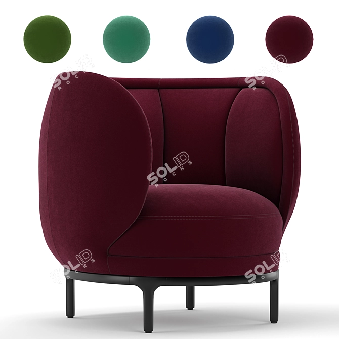 Wittmann VUELTA 80 Modern Fabric Steel Lounge Chair 3D model image 1