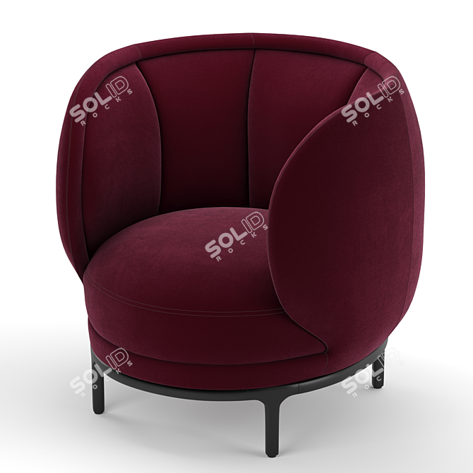 Wittmann VUELTA 80 Modern Fabric Steel Lounge Chair 3D model image 6