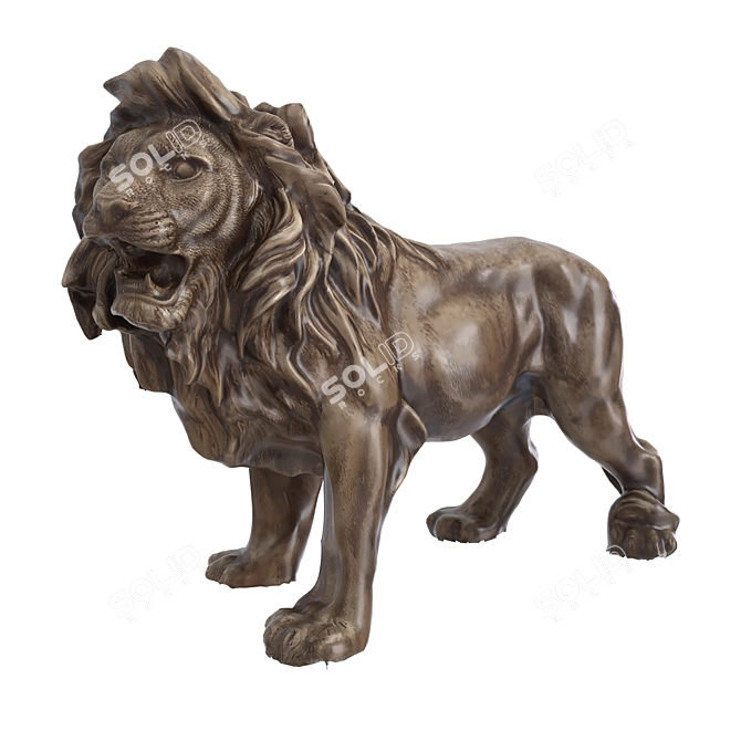  Majestic Lion Sculpture 3D model image 2
