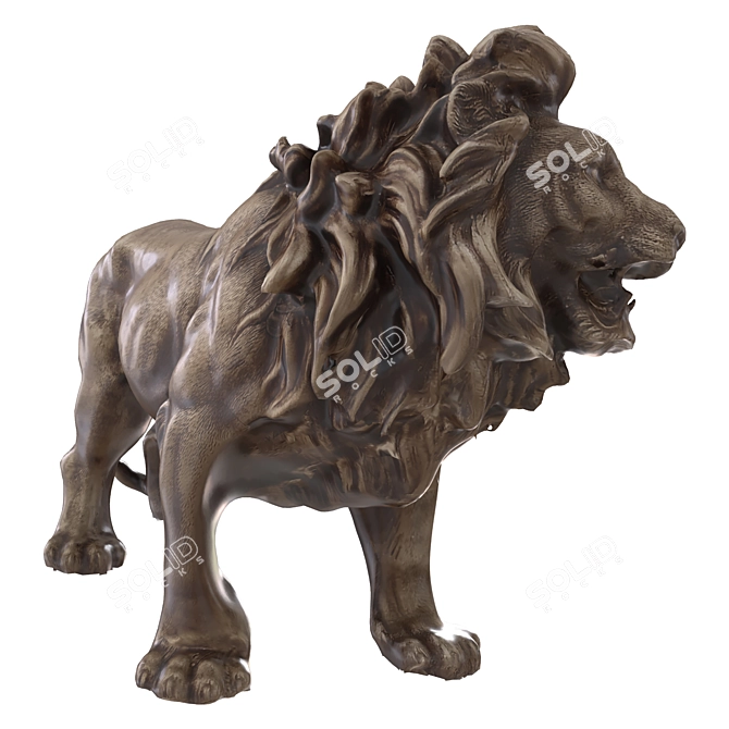  Majestic Lion Sculpture 3D model image 3